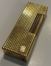 VINTAGE 1970s DUNHILL SWISS MECHANICAL POCKET LIGHTER GOLD PLATED