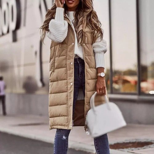 Ladies womens hooded long line - womens,