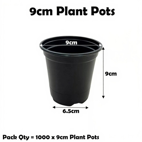 9cm plant pots black - plant, (3.5")