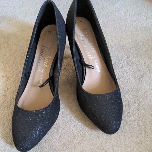 Sparkly black george heels - george,