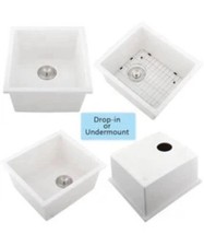 White Bar Sink  13x15x 10 In