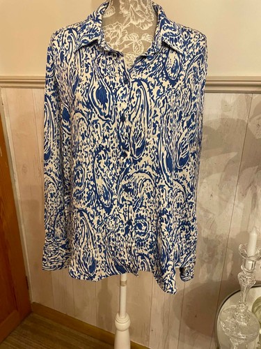 Zara blue cream paisley - &,