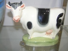 MOORLAND POTTERY CHELSEA WORKS BURSLEM FIGURE COW STATUE  7" HIGH 9" LONG