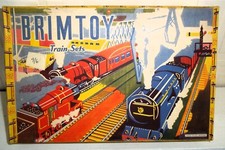 Brimtoy tin plate railway set N0 304 with original box L@@KS in beautiful cond