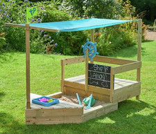 TP Ahoy Wooden Play Boat Sand and Water Pit | Kids Outdoor Garden Sandpit Play