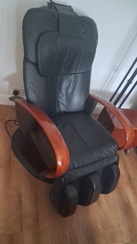 Leather chair with foot rest