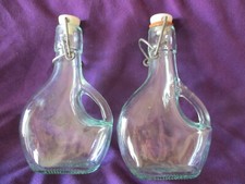 2 x 200ml Decorative Glass Bottle with Bung and Handle Art & Craft Bottles