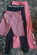Bundle Ladies Gym Wear 2 Pairs Nike Pro Leggings 1 Very Shorts Pink Black Size S