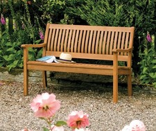 Willington 1.2m Wooden Garden Bench – Honey Brown Outdoor Seat for 2