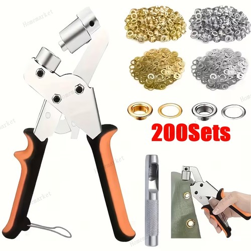 200 set grommet hand - set, press
