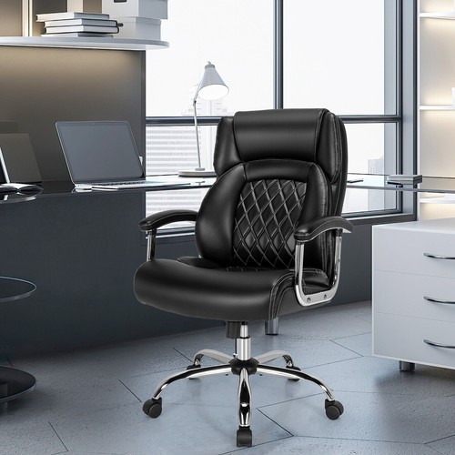Leather office chair padded - leather,
