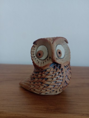 Studio pottery owl figure - owl,