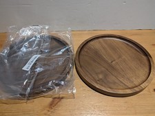 2 x Round Wooden Serving Tray