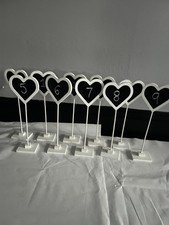 Chalkboard Heart Table Number Stands x 10