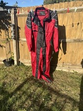 Triumph Triple Connection large Motorcycle rain Suit Waterproof vintage red