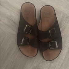 SCHOLL BLACK LEATHER DOUBLE