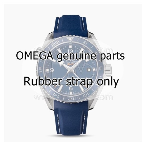 Omega blue rubber strap - rubber, 21/18
