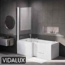 Vidalux Coniston Walk In Shower Bath - Left Hand Standard With Shower Screen