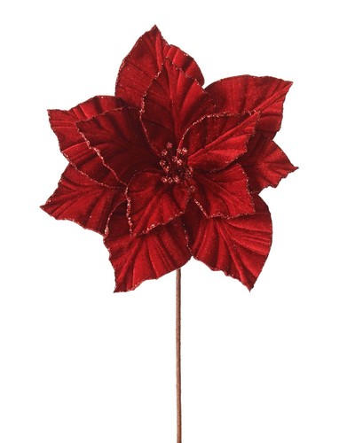 Christmas red poinsettia 24cm - christmas,
