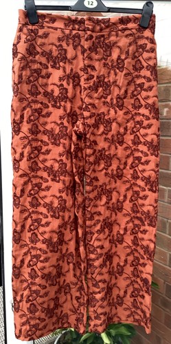 Zara embroidered wide leg
