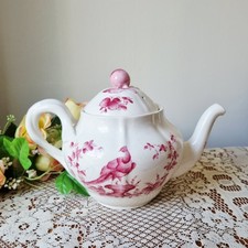 Copeland Spode Large pink Bird/Chelsea bird Tea Pot rare, note condition 