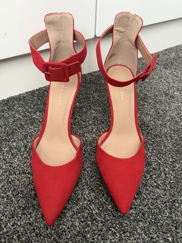 Ladies red healed shoes - red,