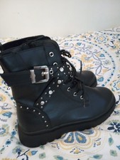 Black Combat Biker Boots. Tu