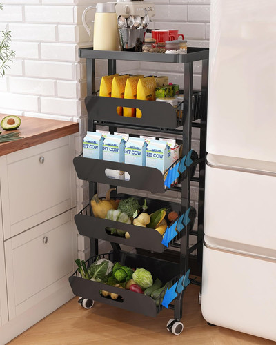 Tier rolling kitchen cart - 5-tier,