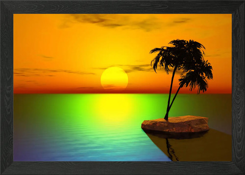 Beautiful sunset view framed - view,
