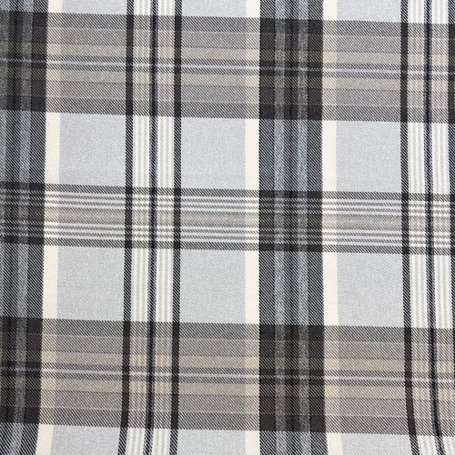 Grey tartan upholstery - grey, fabric