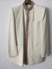 Silk Maroon Weaved Thread Jodhpuri Style Men's Sherwani  