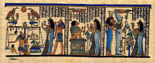 Egyptian papyrus painting - egyptian,