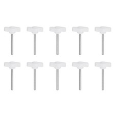 10pcs M4 x 40mm Male Thread T/Z Wing Knobs Thumb Screw Clamping Knobs Grip White