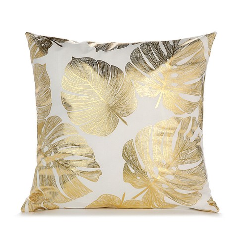 Gold polyester cushion cover - gold,