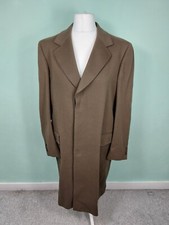 Aquascutum Venetian Wool Overcoat 40L Vintage Made In England British Brown