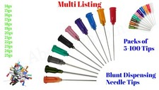 BLUNT TIP Syringe Needle Cap Oil Glue Ink Applicator Dispensing Liquid Refill