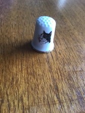 Collectors Thimble - Cat,  Bone China.