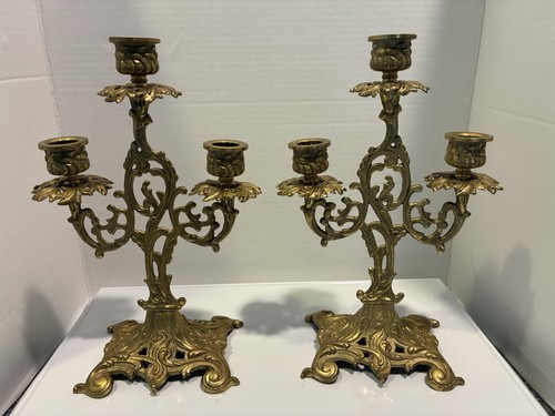 Brass candelabra - 2,
