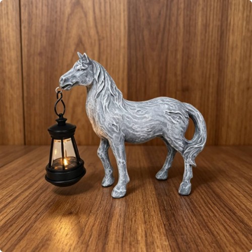 Horse solar lantern resin - solar,