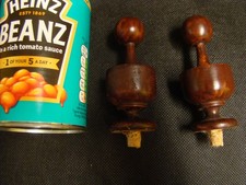 2 x Vintage Pine Wooden Spindle Finials Clock Furniture Upcycle Up Cycle Salvage