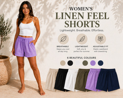 Ladies shorts womens linen - ladies,