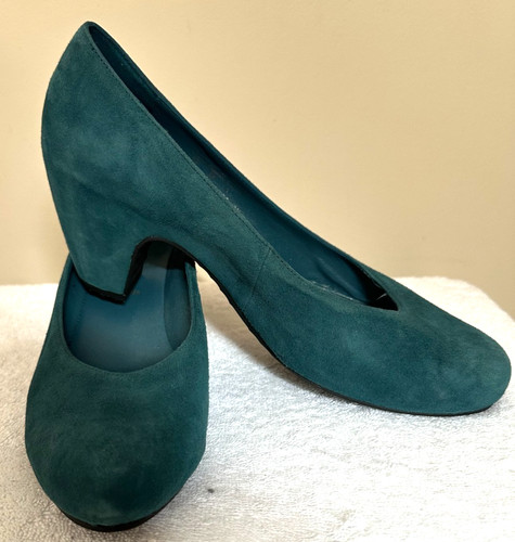 New hogl teal suede court - new, shoe