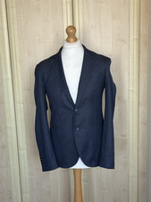 Zara Navy Blue Smart Casual Two Button Lined Blazer Suit Jacket - Mens Size 38