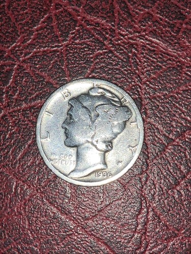 1936 mercury dime - coin,, .900