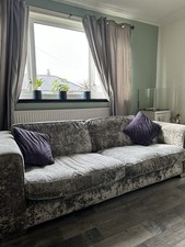 Sofa In Crush Velvet Silver