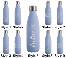 Engraved Water Bottle Stainless Steel Vacuum Insulated Chilly Flask 500ml Drinks