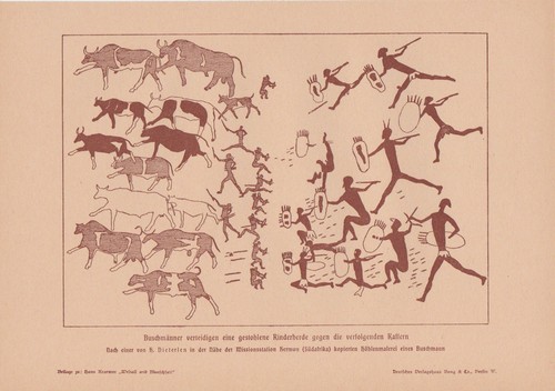 Cave painting bushmen herd - painting,
