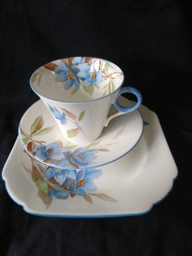 Shelley art deco cup saucer - shelley,