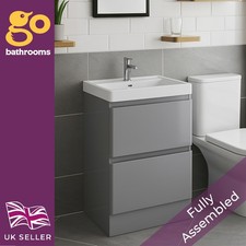 600 Grey Gloss Vanity Unit