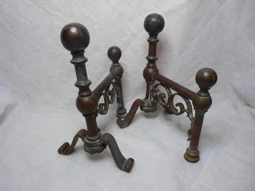 Pair antique fire - pair, dogs